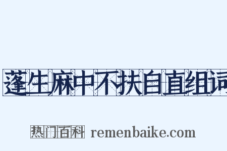 蓬生麻中不扶自直组词是什么意思的图片